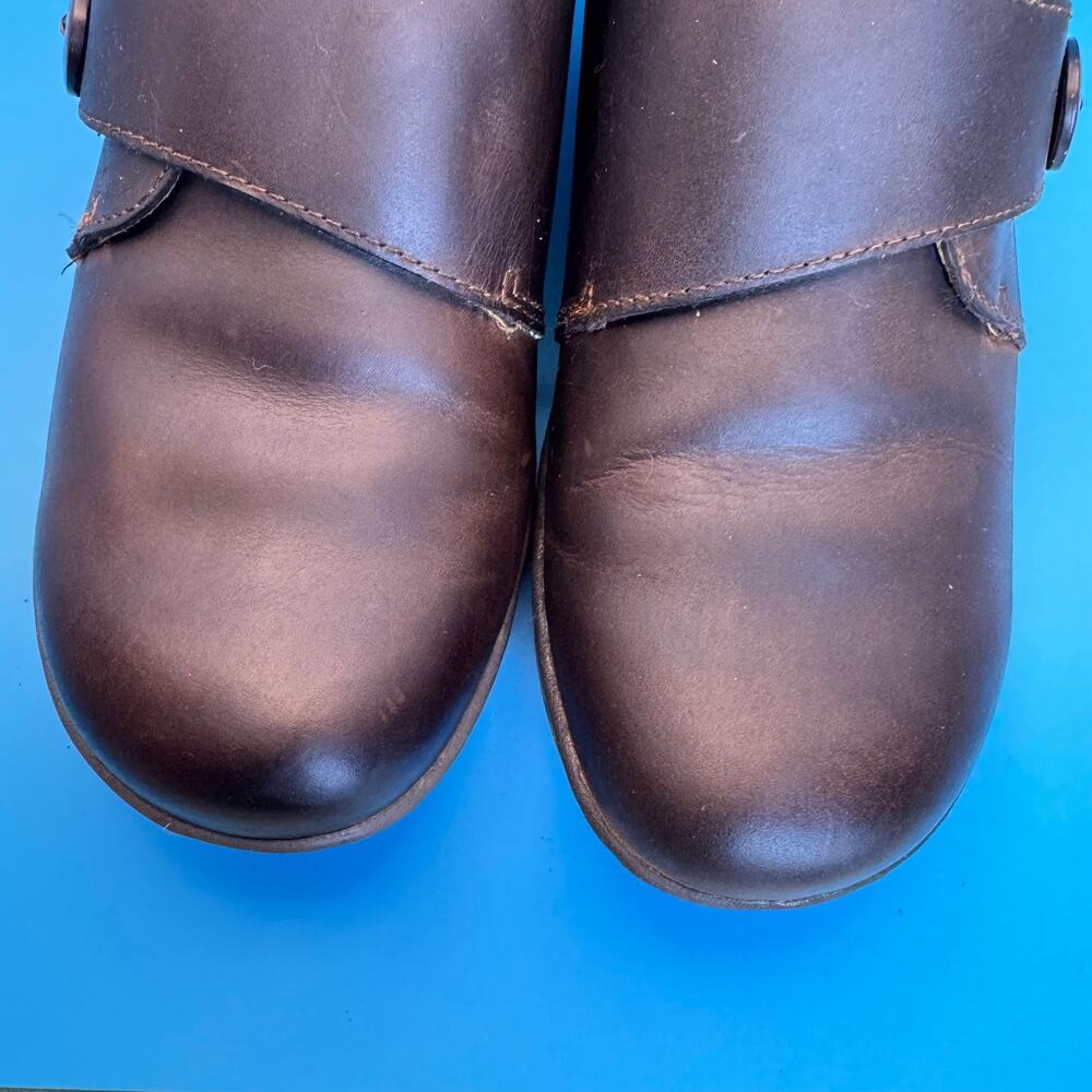 BOC Leather Mary Jane Comfort Shoes Hook Loop Strap Walking Work Womens 8M - Picture 3 of 11
